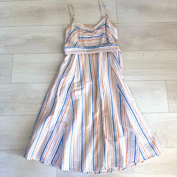 GAP Striped Adjustable Spaghetti Strap Lined Dress - Picture 1 of 6